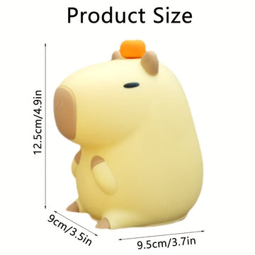 Lámpara de Noche con Temática de Animales Moderna Capybara con Control Táctil y Función de Temporizador - Batería de Litio Recargable USB de 1200mAh, Sombrilla de Plástico Portátil, Ideal para Diversos Cuartos, Regalo Perfecto (Paquete de 1)
