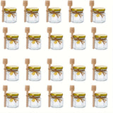 Elegante tarro de vidrio hexagonal mini con tapa dorada y cubo de madera, perfecto para conservación natural y fiestas - empaquetado múltiple para bodas y regalos de novia, tarro de miel de vidrio transparente familiar con tapa, tarro de vidrio transpare