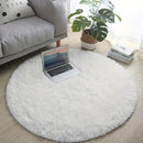 Alfombra Redonda Blanca Pura para Sala de Estar y Dormitorio, Alfombra de Noche, Alfombra para Pies, Alfombra para Silla de Computadora, Alfombra de Yoga