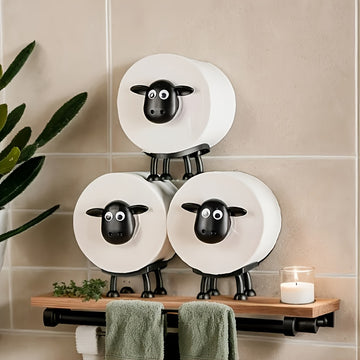 Pack de 3 Portarrollos de Papel Higiénico con Diseño de Ovejas Adorables, Decoración Perfecta para el Hogar, Regalo Ideal para Año Nuevo o Navidad
