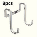 1 gancho de acero inoxidable en forma de S, gancho resistente para puerta sin taladro con acabado pulido, organizador multiusos para cocina, sala o habitación, ideal para colgar llaves, toallas, bolsas y más, ganchos utilitarios