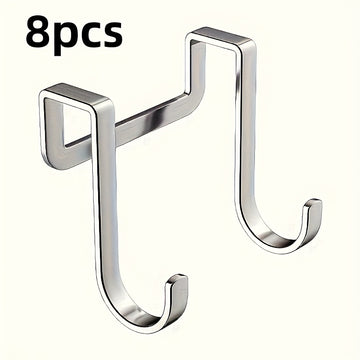 1 gancho de acero inoxidable en forma de S, gancho resistente para puerta sin taladro con acabado pulido, organizador multiusos para cocina, sala o habitación, ideal para colgar llaves, toallas, bolsas y más, ganchos utilitarios
