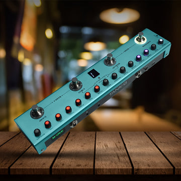 Pedal de efectos para guitarra M-VAVE TANK-G multifunción con supresor de ruido, 9 ranuras para preamplificador, ecualizador de 3 bandas, 3 modulaciones, 3 delays, 3 reverbs, 8 ranuras para cabinas IR, afinador, aplicación y software para PC, recargable