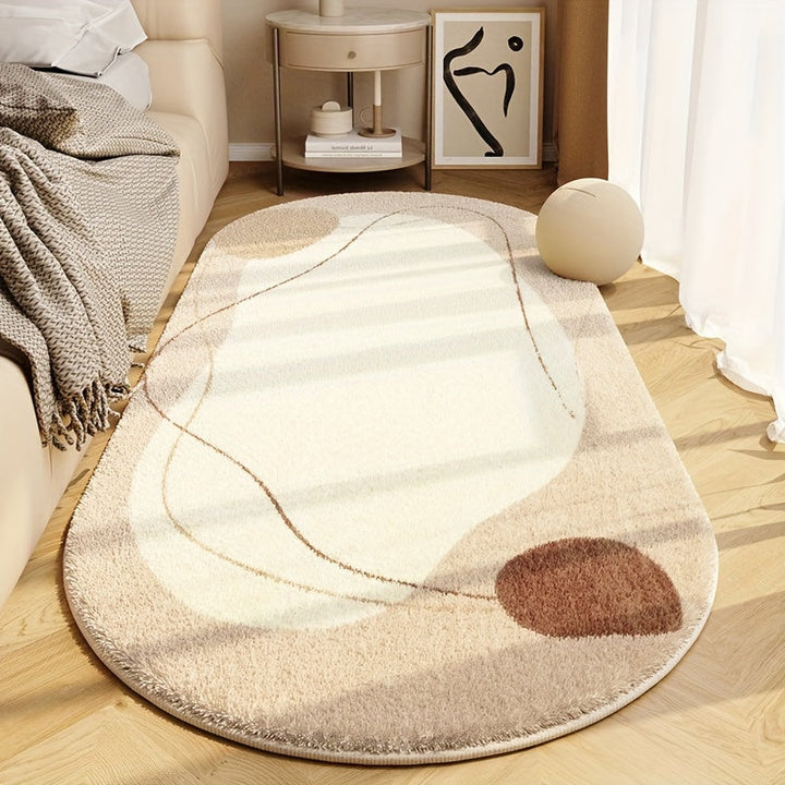 1 alfombra súper suave, de pelo bajo y lavable - Diseño abstracto moderno en beige, marrón y gris - Antideslizante, sin deshilachado, rectangular para dormitorio, sala, pasillo, oficina, lavandería y porche, alfombras para sala