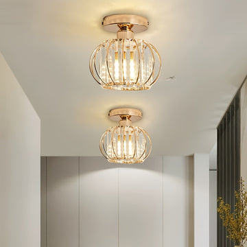 Linterna de pasillo de cristal para Año Nuevo y Navidad, pequeña lámpara de techo para entrada, estilo nuevo lujoso para vestíbulo, lámpara de entrada (bombillas no incluidas)