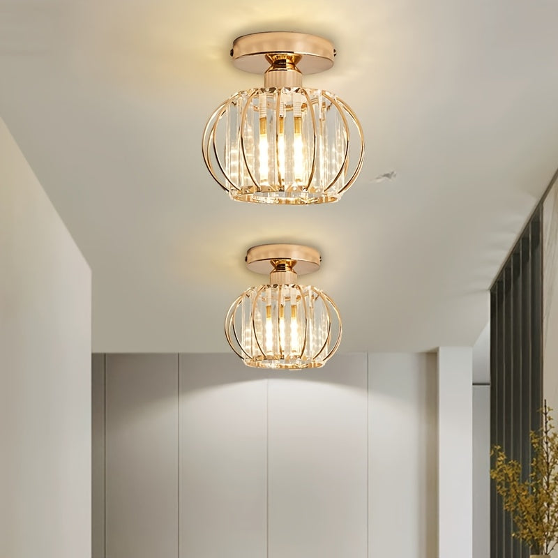 Linterna de pasillo de cristal para Año Nuevo y Navidad, pequeña lámpara de techo para entrada, estilo nuevo lujoso para vestíbulo, lámpara de entrada (bombillas no incluidas)