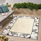 Siete Ciervos Alfombra de Exterior de Veludo Ultra Suave - Antideslizante, Lavable en Máquina, Diseño Geométrico para Acampar y Patio - Alfombra de Poliéster Ligera y Duradera en Tamaños Múltiples, Alfombra de Acampar