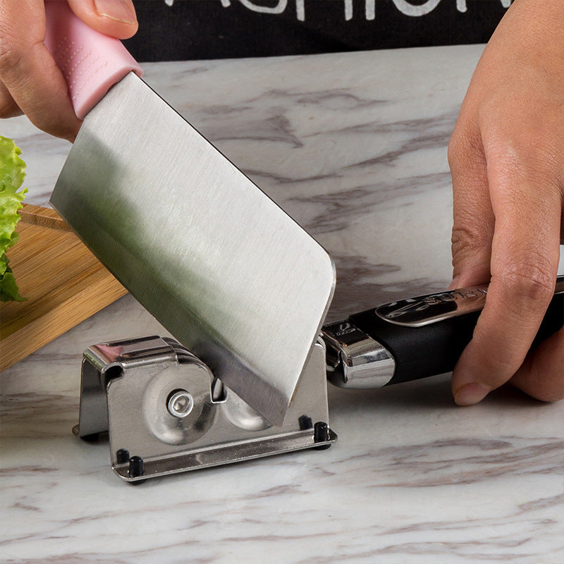 Palillo afilador - Afilador de cuchillos manuales de acero inoxidable con asa ergonómica, afilado rápido para cuchillos de cocina, duradero y fácil de usar, herramienta de afilado para cocina, acabado metálico elegante, construcción metálica.