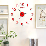 Reloj de pared silencioso minimalista moderno - Reloj artístico creativo de bricolaje redondo acrílico, estilo nórdico para sala de estar, funciona con pilas AA, corona plana sin tictac, 1 pila seca (pila no incluida)