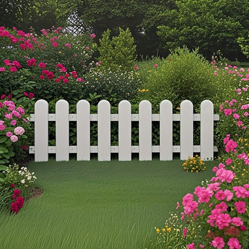 6 unidades de valla de jardín valla de césped valla de árbol de Navidad valla de jardín de verduras con 12 conectores de suelo Marco de plástico blanco autoportante