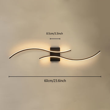 1pc Lámpara de Pared LED Moderna Negra - Acabado en Metal Mate, Montaje Semi-Rasante, Iluminación Dimmable para Ambiente, Adecuada para Dormitorio, Baño, Cocina, Pasillo, Escalera y Comedor, Lámpara LED Elegante