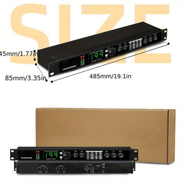 Procesador de audio XGeS con procesamiento de señal de 24 bits - Reverb digital profesional, ecualizador, efectos de micrófono, DSP programable con fuente de alimentación de 110-130V, carcasa de aleación negra, enchufe estadounidense | Procesamiento de s