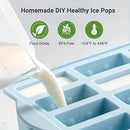 Moldes para Paletas de Silicona, Juego de 12 Bandejas para Congelador, Moldes Caseros para Helados en Barra
