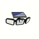 Lámpara de pared LED solar con tres cabezales separados, sensor exterior, impermeable IP55, patio, iluminación, lámpara de pared, luz de emergencia-9