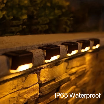 4pcs/8pcs Luz solar para escalones/escaleras, luces solares para exteriores con control de luz, luces solares para terraza para jardín, patio, escalones, barandilla, patio, decoración de camino de boda
