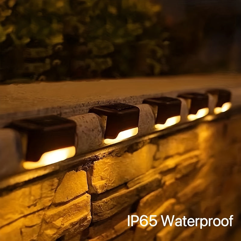 4pcs/8pcs Luz solar para escalones/escaleras, luces solares para exteriores con control de luz, luces solares para terraza para jardín, patio, escalones, barandilla, patio, decoración de camino de boda