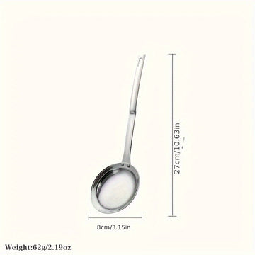 1pc Cuchara Separadora de Aceite de Acero Inoxidable - Colador de Malla Fina para Uso en Cocina y Restaurante, Grado 304 Duradero