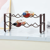 1 estante de vino plegable - Soporte de exhibición de vino de hierro pulido con diseño elegante y curvo, perfecto para decoración de bar en casa o cocina, mantiene varios botellas seguras, decoración de vino