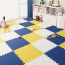 30 piezas de alfombrilla de espuma con diseño de patchwork de patrón cruzado, material, diseño monocromo, adecuado para salas de juego, yoga y temas de vacaciones - gris, amarillo, azul, beige, rosa.