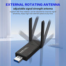 Adaptador de red inalámbrico USB de 1300Mbps para computadoras de escritorio, con una antena de doble banda de alta ganancia integrada para 5G/2.4G. Este adaptador inalámbrico viene con controladores y es compatible con Windows 10/11/8.1/7, habilitando i