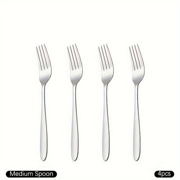 4 piezas/8 piezas tenedores de mesa de acero inoxidable, tenedores para comer con mango largo, tenedores para carne, tenedores para fruta