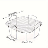 1pc Accesorios para freidora de aire, rejilla de drenaje de aceite para freír, rejilla de barbacoa de acero inoxidable 430, rejilla cuadrada para parrilla, rejilla para horno, rejilla vertical para filtro de aceite, Eid Al-Adha Mubarak