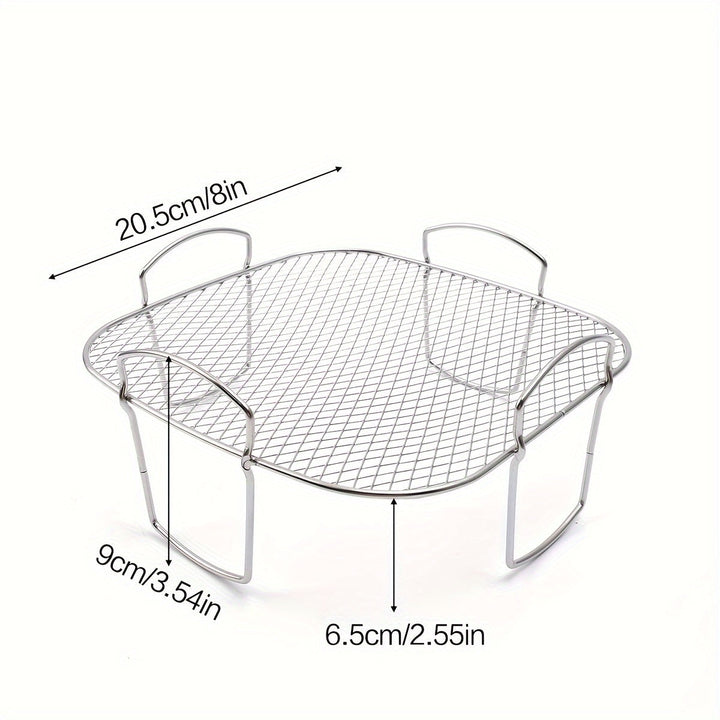 1pc Accesorios para freidora de aire, rejilla de drenaje de aceite para freír, rejilla de barbacoa de acero inoxidable 430, rejilla cuadrada para parrilla, rejilla para horno, rejilla vertical para filtro de aceite, Eid Al-Adha Mubarak