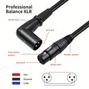 Cable de Audio XLR Macho a Hembra - Negro, Montaje con Tornillo, Cable de Extensión para Micrófono y Mezclador