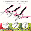 Juego de 4 Tijeras de Poda Profesionales Rosas - Tijeras de Jardinería de Acero Inoxidable para Flores/Ramas, Kit Multiusos Manual