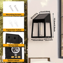 2 Piezas de Luces Solares para Exteriores, Diseño Moderno Cuadrado con Paneles de Vidrio Transparente y LED Cálido Blanco, Construcción Duradera en Plástico , Decoración Solar para Jardín, Patio o Pasillo, Iluminación Energeticamente Eficiente