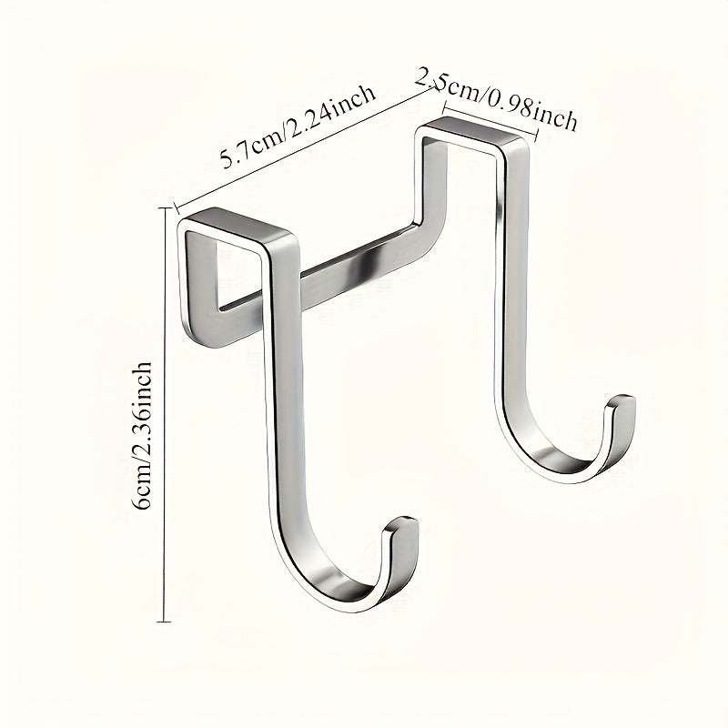 Gancho doble en acero inoxidable con forma de S, resistente al óxido, para colgar en pared, acabado pulido, solución de almacenamiento multifuncional para cocina y sala, estilo casual, ganchos para colgar