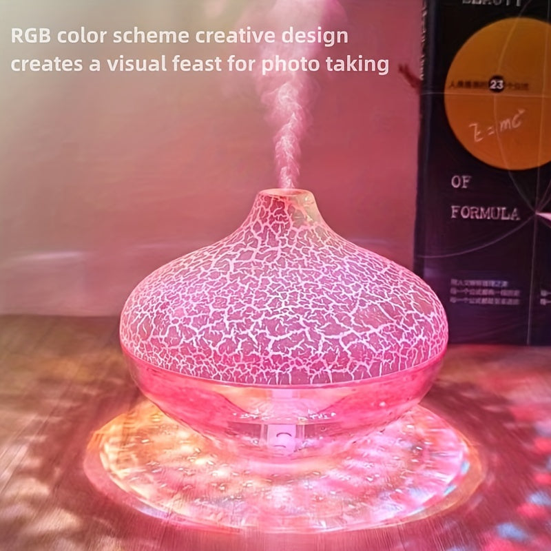 Dispositivo de aromaterapia con USB, con un diseño de bola de cristal y 7 opciones de color, perfecto para realzar la atmósfera en su hogar o oficina mientras también humedece el aire en una sola habitación.