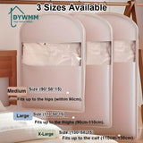 Bolsa Colgante para Ahorrar Espacio DYWMM con Cremallera de Auto-compresión - Organizador de Armario de Alta Calidad Compresado al 40% para Abrigos y Ropa, Bolsa de Almacenamiento de Tela Duradera (Beige/Rosa)