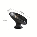 1pc Elegante Jabonera de Cerámica con Patrón de Mármol y Función de Auto-Drenaje - Forma de Hoja, Fácil de Limpiar, Mantiene el Jabón Seco y Elegante para la Decoración del Baño