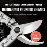 Tijeras de poda de jardín profesionales de estilo clásico, con cuchillas de acero de alta calidad afiladas, diseño ergonómico con asa roja, antideslizantes, operación manual, ideales para el mantenimiento de árboles frutales y jardines, tijeras de jardín