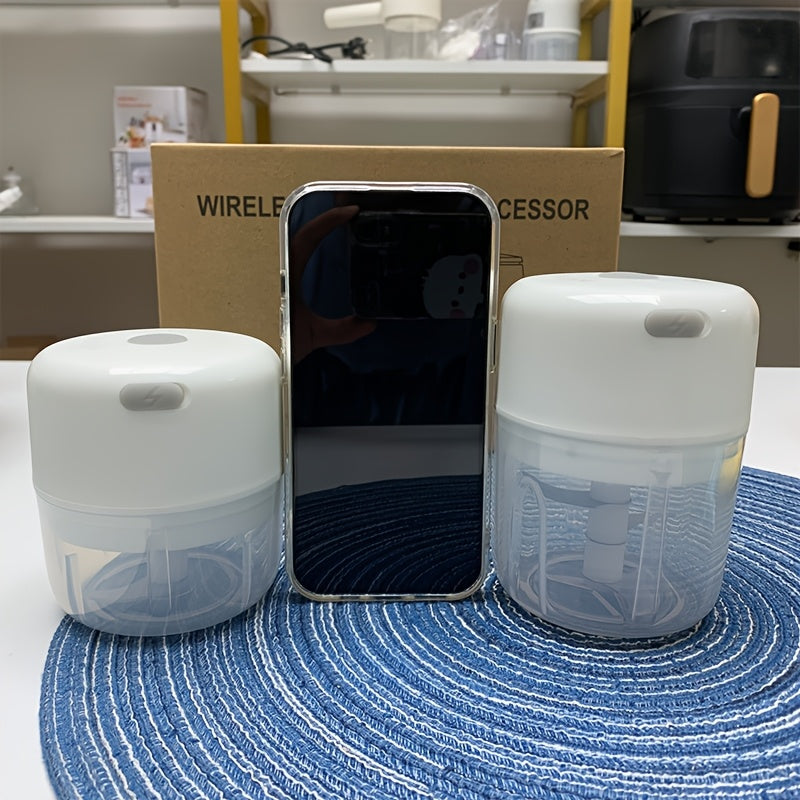 Mini Trituradora de Ajo Recargable de 8,45 onzas - Duradera y Resistente, Carga USB, 1200 RPM, Ideal para Triturar Ajo, Pimientos, Cebolla, Carne Picada, Frutos Secos y Más