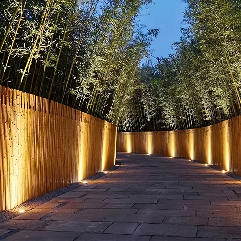 Luces de tierra de 12 LED de acero inoxidable con energía solar - Iluminación de escaleras y senderos de jardín al aire libre, decoración de paisaje eficiente en energía con macetas de flores vibrantes, luces solares al aire libre, iluminación de escaler