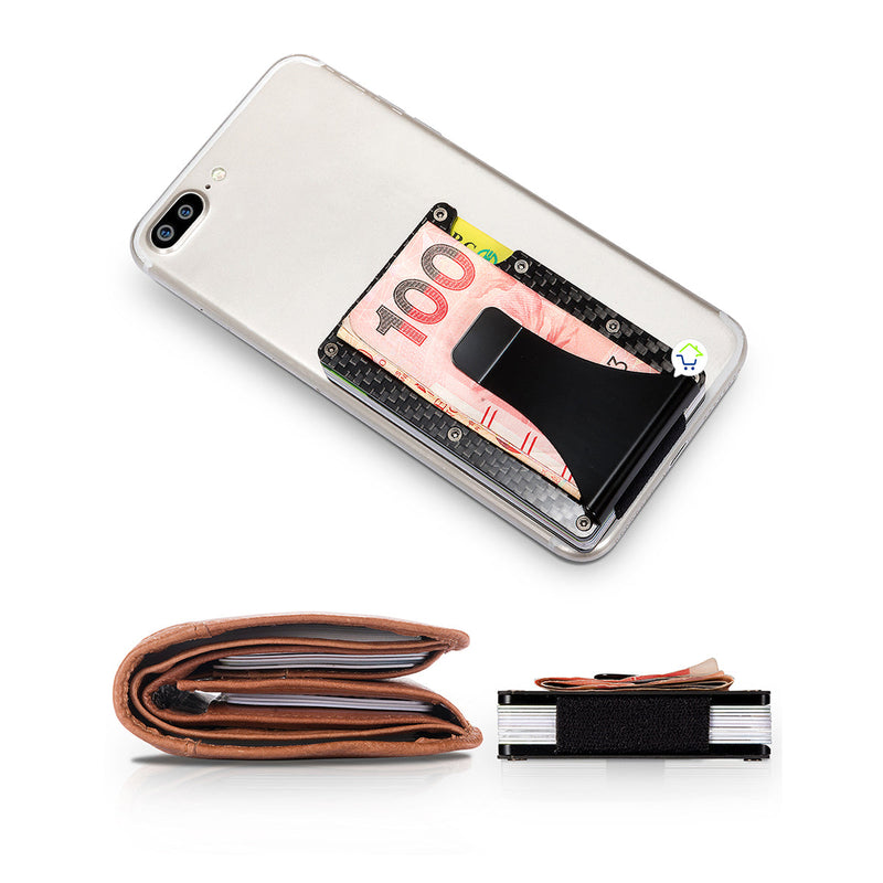 Billetera Fibra De Carbono Tarjetero Anti-robo Compacto DG03021