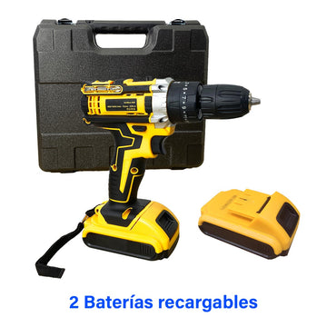 Taladro Inalámbrico 3/8 Pulgada Percutor Recargable Con Estuche Herramientas T001