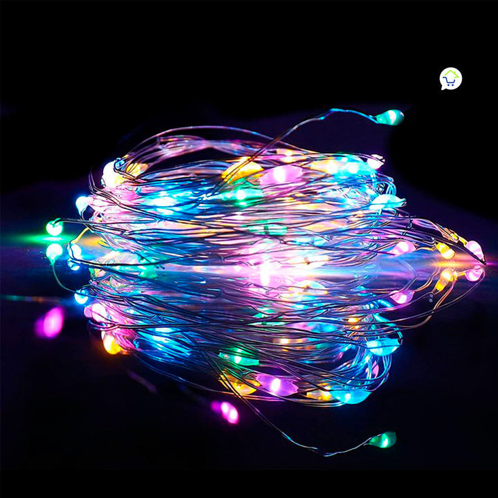 Luces Micro Led Pila Decoración Luz Navidad X 50 Luces Multicolor TX50B-C