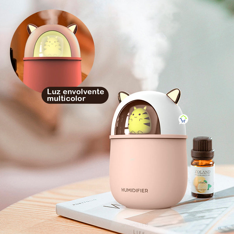 Humidificador Difusor Aromas LED Kawaii Ambientador Aromaterapia A108