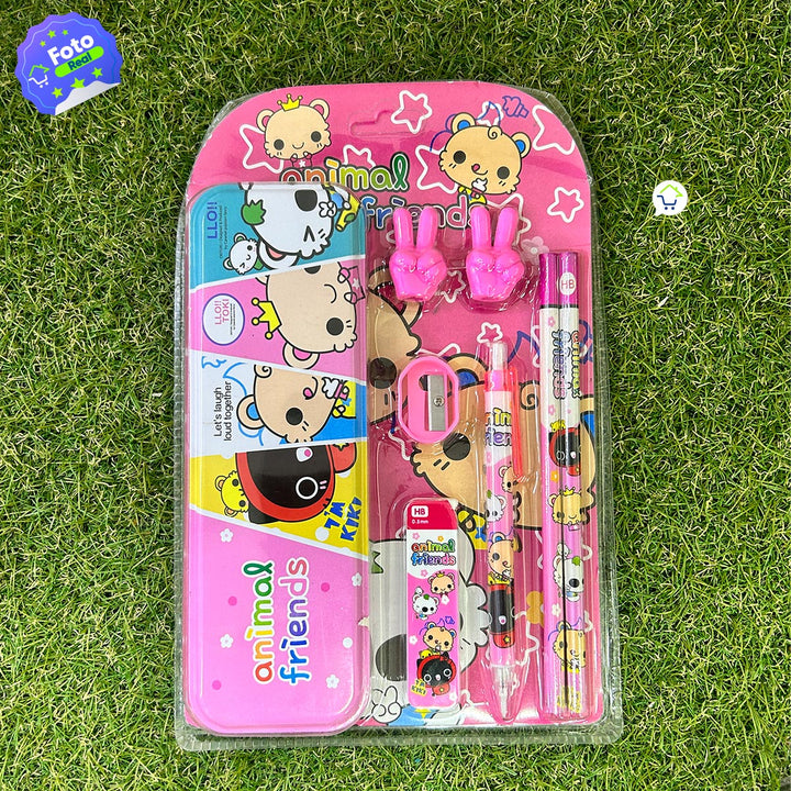 Set Escolar x8 Cartuchera Lápices Borrador 009K