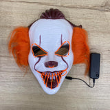Máscara Payaso It LED Luz Neón Halloween Disfraz MSHW3LED3