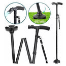 Trusty Cane Baston Ortopedico Plegable Con Linterna Luz Led Color Negro