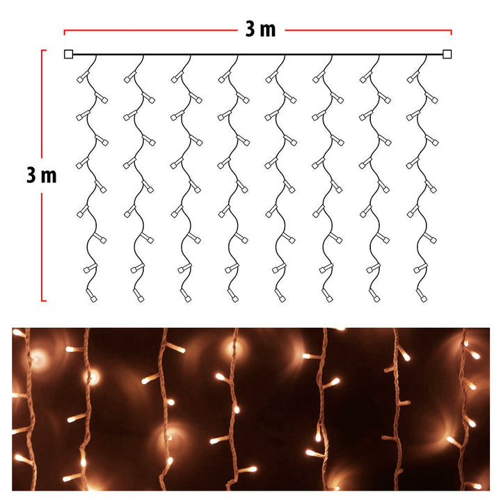 Luces Cascada 3X3 Metros 320 LED Navidad Interior Exterior 3X3-320L