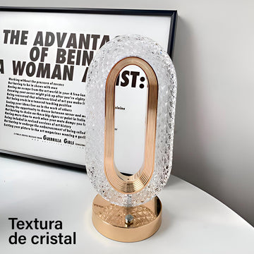 Lámpara Táctil Cristal Circular Recargable 3 Modos de Luz 427-2