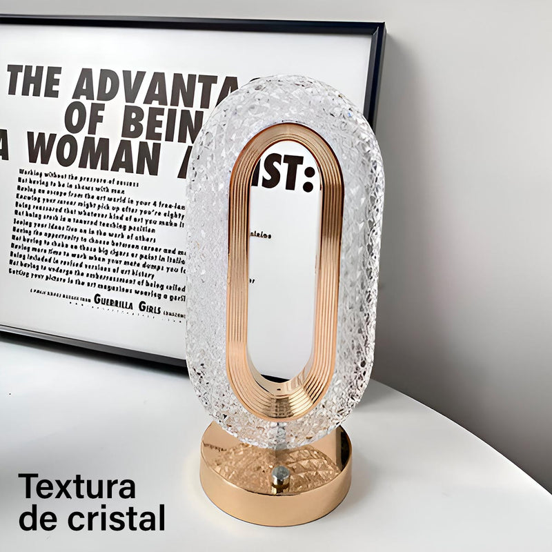 Lámpara Táctil Cristal Circular Recargable 3 Modos de Luz 427-2