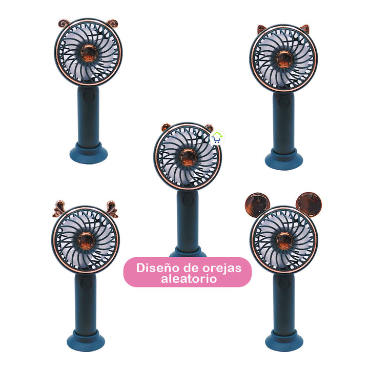 Mini Ventilador Orejas Recargable Portátil Mano y Mesa MLS60