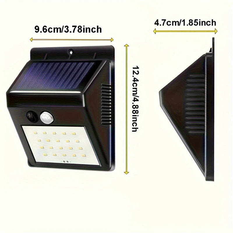 8 luces solares para exteriores, luces de seguridad solares inalámbricas con sensor de movimiento, luces solares para pared para puerta principal, jardín, garaje