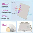 18-Unidades de Paneles Acústicos de Espuma Blanca, 22.86x22.86x1.02 cm, Tablero Autoadhesivo de Absorción de Sonido para Reducción de Ruido en Habitaciones, Fácil de Instalar